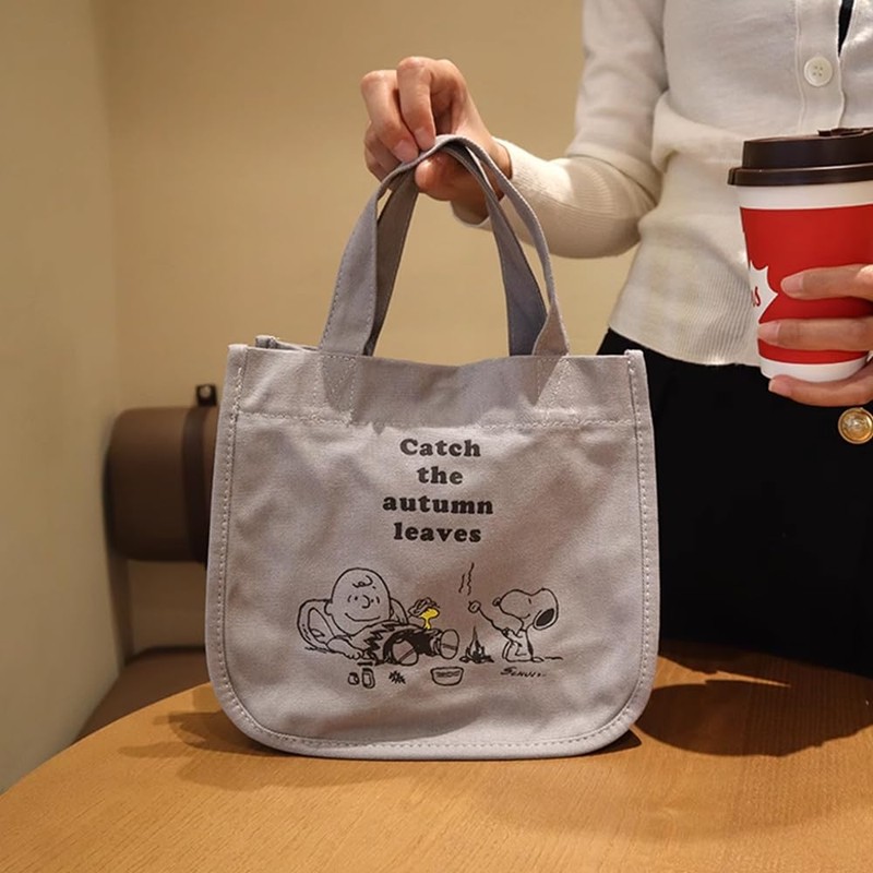 Snoopy Lunch Bag, Cute, Lightweight, Handbag, Simple, Solid, Multifunctional, Travel,