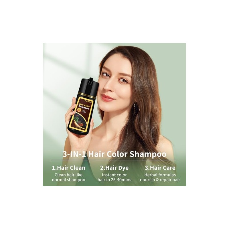 Champ Tinte para Cabello 3 En 1 para Cabello Gris,