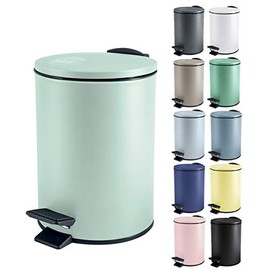 Spirella Adelar Bin 3 Litres Stainless Steel with Automatic Close and Inner Bucket, Soft Close, Matte Green