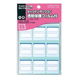 Kokuyo tack index large clear protective film 27 X 34 mm, 81 Piece Blue Thalia – 122B