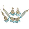 Kundan Polki Jewellery Set (Teal Blue)