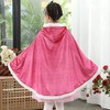 jbluelover Cape, Princess, Plain, Ribbon Decoration, Hooded, Fluffy, 3 Sizes,