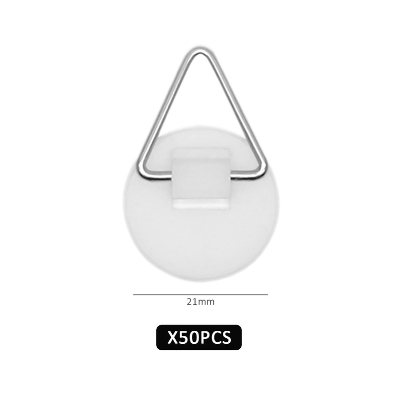 GVSAVY 50pcs Round Hooks, Wall Mount Hooks, Plastic Hooks, Vertical