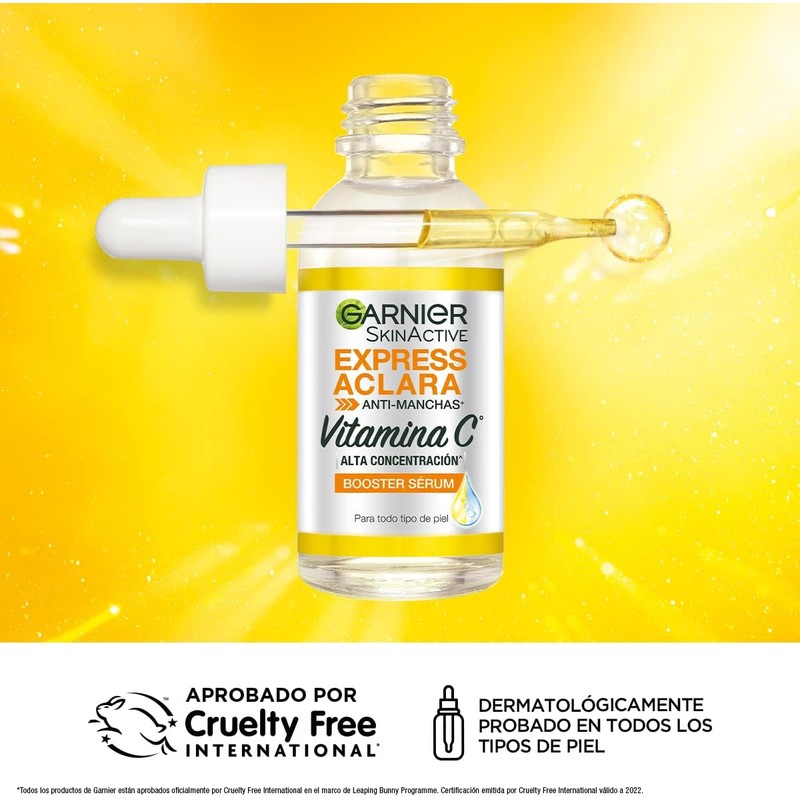Garnier Express Aclara Sérum Anti-Manchas Concentrado con Vitamina C, 30
