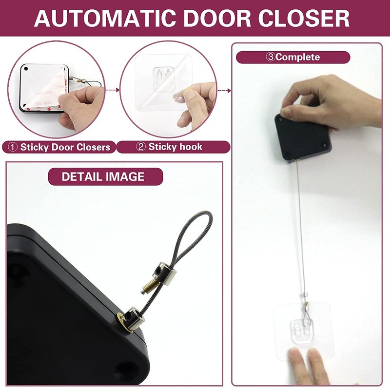 Punch-Free Automatic Sensor Door Closer - Multifunctional for Residential and