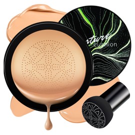 Air Cushion CC Cream Foundation - Mushroom Head BB Cream Face Makeup Moisturizing Concealer Brighten Long-Lasting, Even Skin Tone for All Skin Types (Medium Deep, 1 PCS)