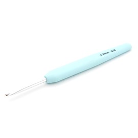 KnitPro Waves Crochet Hooks – 4mm Crochet Hook, Ergonomic Soft Handles, Soft Rubber Grip for Arthritic Hands, Light & Comfortable Crochet Needles for Knitting, Baby Blue