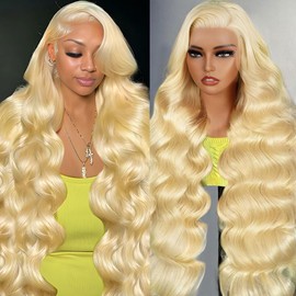 VVPPIL 613 13x6 Lace Front Wig Human Hair 200 Density 36 Inch Blonde Wig Human Hair 613 HD Lace Frontal Wigs Blonde Body Wave Lace Front Wigs Human Hair Pre Plucked 613 Wig for Women