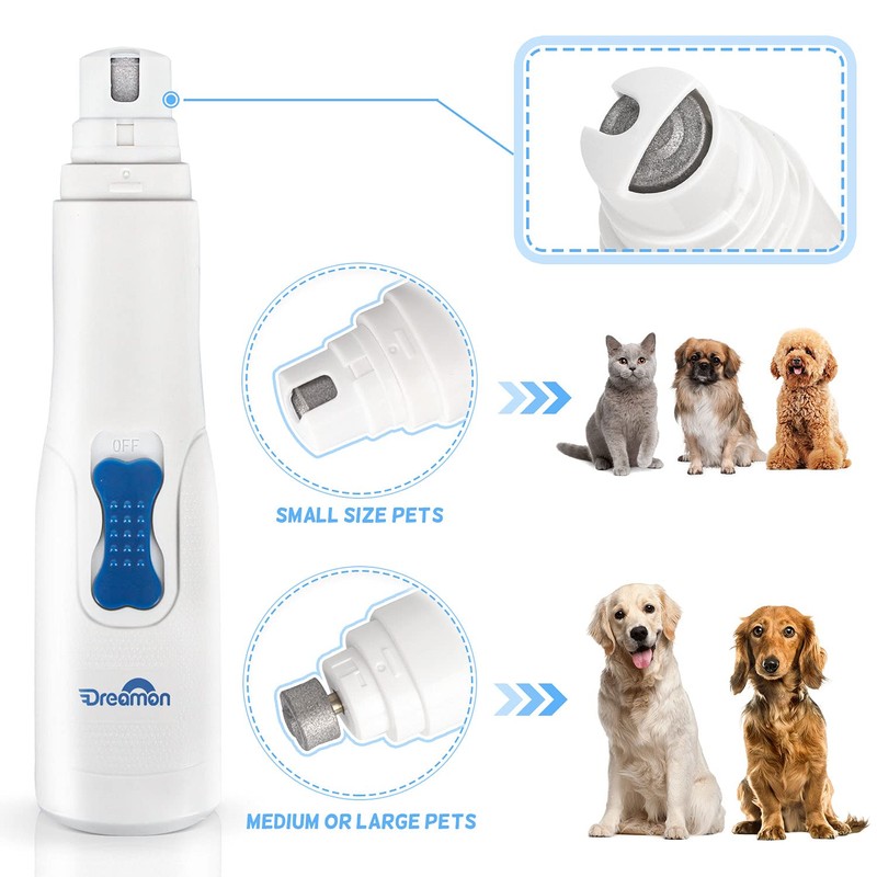 Dreamon Dog Electric Nail File Grinders, Pet Nail Trimmer Low