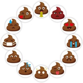 Funny Poop Stickers, Children's Stickers, 500 Pieces/Roll Party Decorative Stickers, Craft Stickers, Reward Stickers for Party, Gift, Magazine, Gift, Office, Teacher Label