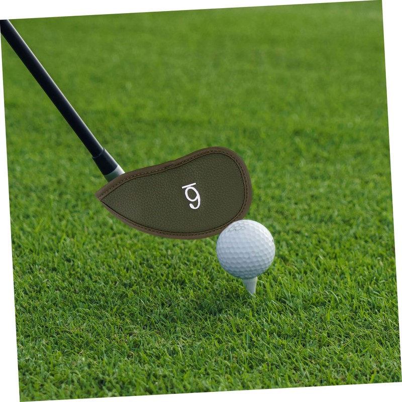 WOONEKY 12pcs Golf Iron Covers Thickened PU Leather Club Head
