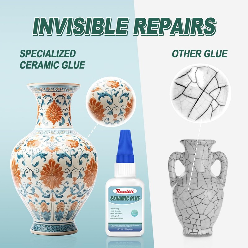 Waterproof Ceramic Glue 60g, Tile Clear Glue for Porcelain and