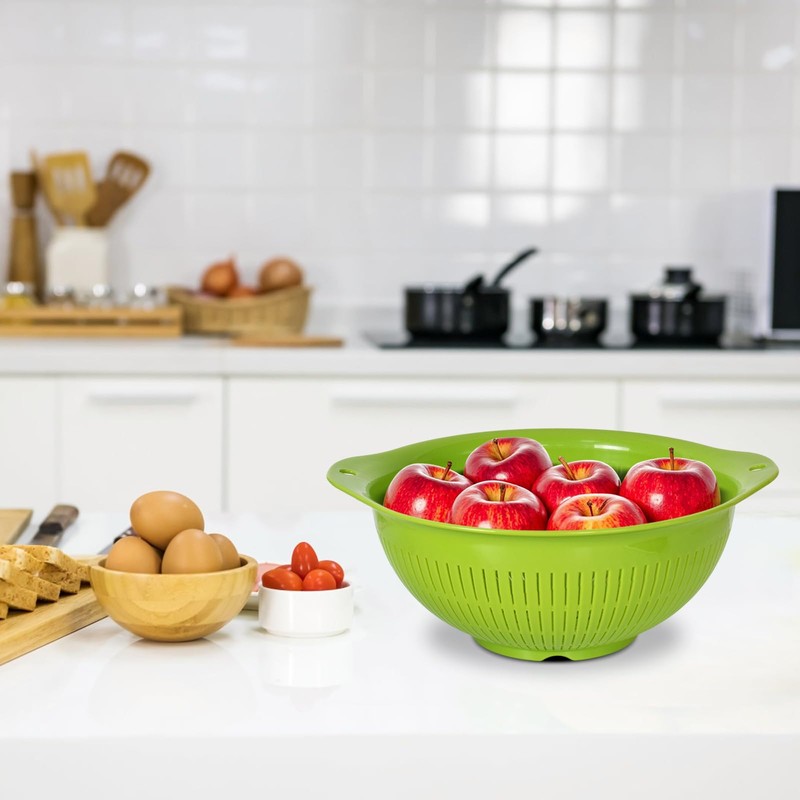 2 Plastic Colander – BPA-Free Kitchen Sieve with Handles for