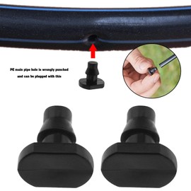 eMagTech 100PCS 1/4 Inch Drip Irrigation End Plugs Garden Hose End Stop Plug Connector for Garden Irrigation PE Pipeline Connection Greenhouse Flower Bed Courtyard