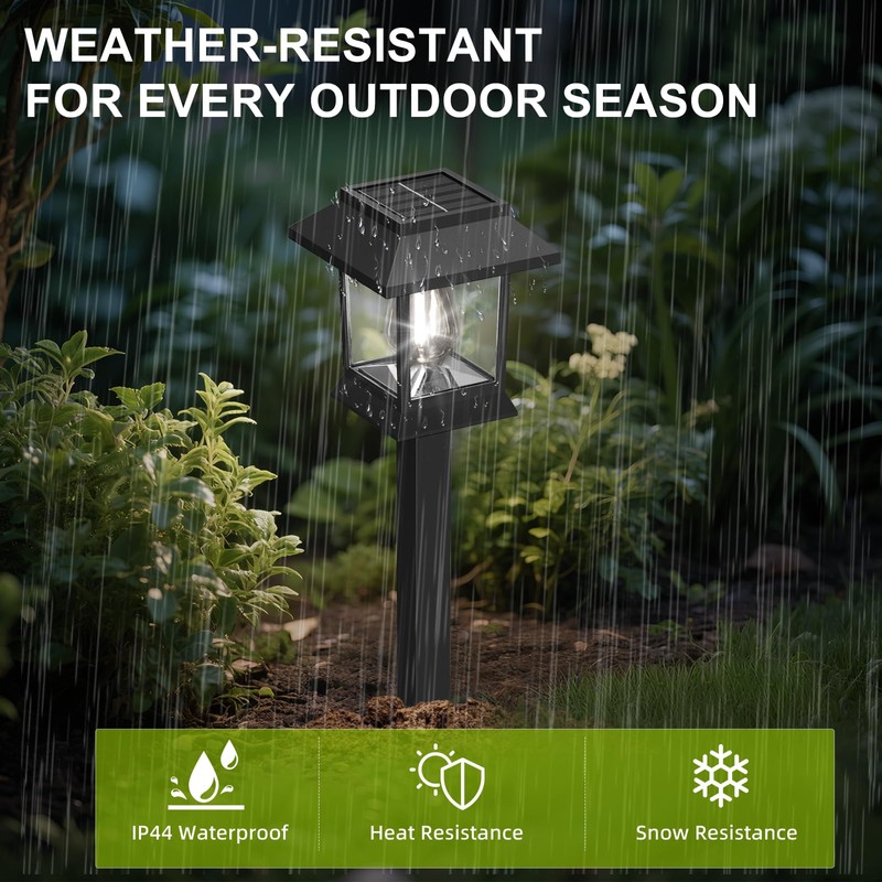 EXCMARK 10 Pack Solar Lights for Outside Walkway Pathway Driveway