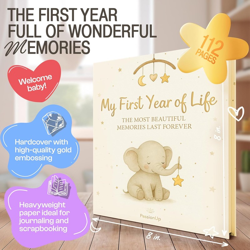 Baby Memory Book for Boy Girl with Extra Space for