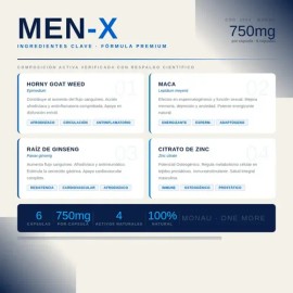 Men-x Suplemento Masculino | Maca Ginseng Zinc | 6 Caps
