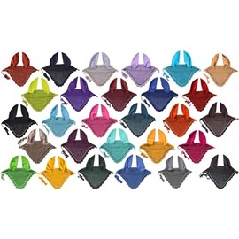 Horse Ear Bonnet Ear Net Hat Fly Bonnet Hood Mask Fly Veil Full Hand Made Cotton (Horse/Full, White)