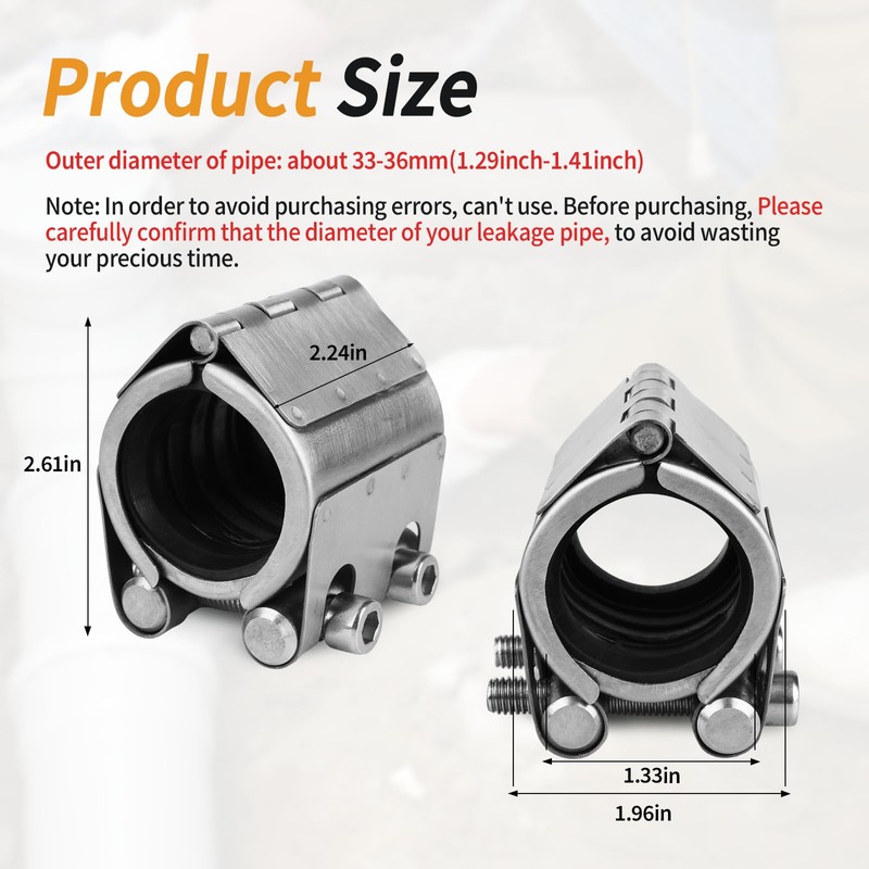 Pipe Repair Clamp, Emergency Pipe Repair Kit for Plastic and
