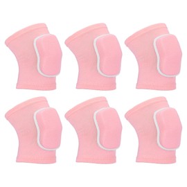 PATIKIL L Size Protective Knee Pads, 3 Pairs Sponge Volleyball Knee Pads Breathable Dance Knee Pads Brace for Women Men Football Basketball Workout, Pink