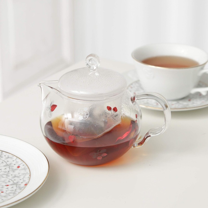 Afternoon Tea Living GU53 Strawberry Heat-resistant Teapot, Parallel, Clear