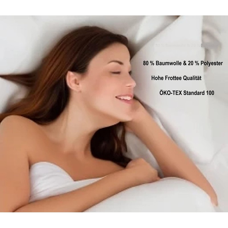 Exclusive home textile terry towelling fitted sheet premium brand., White,