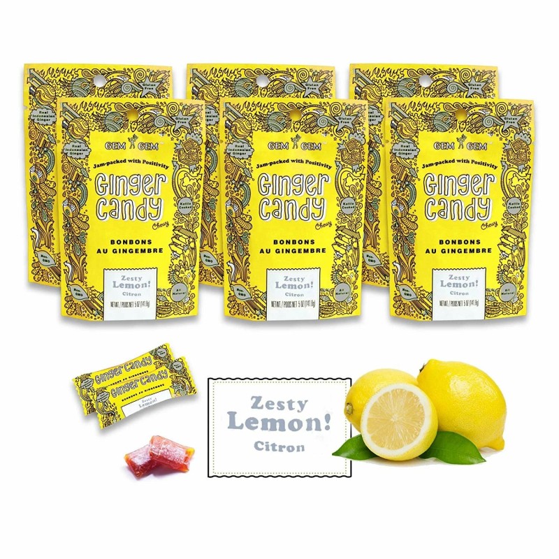 Gem Gem 6 Packs Gem Gem All Natural Ginger Candy