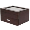 Tech Swiss Watch Box for 20 Espresso Grain Brown Solid