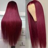tobasew ​13x6 Straight Burgundy HD Lace Front Wigs Human Hair