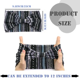 FULZTEY Boho Headbands For Women Fashion Stretch Wide Hair Bands Knotted Floral Turban Stripe Head Bands Yoga Running Sweatband Large African Headwrap Hair Accessories for Teen Girls 4Pcs