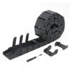 Zeberoxyz 18x37mm Drag Chain Length 1Meter Inside Open Type Black