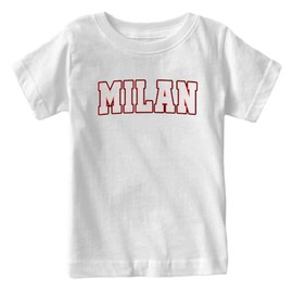 Milan - World Soccer Retro Club Kid's Fan T-Shirt (White Shirt, YM)