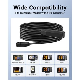 10FT Repalcement for Humminbird Transducer Extension Cable, 720096-2 ECM30 Transducer Extension Cable for Helix 5 7 8 9 10 12 15, PiranhaMAX