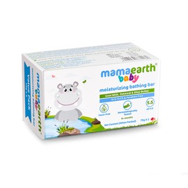 MAMAEARTH Baby Moisturizing Bathing Bar Goat Milk, Oatmeal & Shea Butter 75g × 2 (2.64 oz Each)