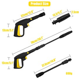 2170 PSI Replacement Pressure Washer Gun with Extension Wand and Adjustable Nozzle Compatible with Karcher K2 to K7 Series, Quick Connect Hose System for Car and Patio Cleaning