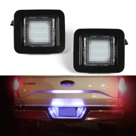 Gempro LED License Plate Lights for 2015-2020 F150 2017-2020 Raptor Rear Tag Lamp Assembly 2PCS, 6000K White