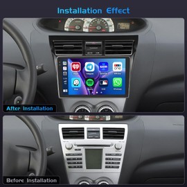 Inefala 4G 64G for Toyota Yaris Vios 2007-2012 Radio CarPlay 9" in-Cell Touchscreen Car Stereo Android 15 Android Auto Bluetooth 5.0 GPS WiFi 18UI Backup Camera