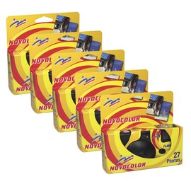 Novocolor 5 x Disposable Camera with Flash 27 Shoots with Flash