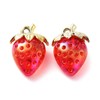 Ipotkitt 20 Pcs Acrylic Red Strawberry Charms Transparent Imitation Fruit