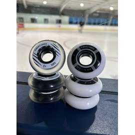 Player's Choice Indoor Roller Hockey Goalie Wheels 10-Pack - 59mm Dual-Pour Super High Rebound Urethane - for Inline Goalie Skates - Extra Soft 74A (6) + Medium 78A (4) Concept