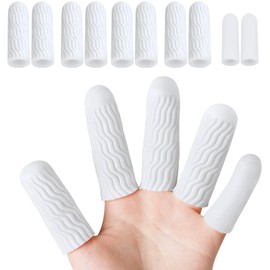 Welnove - Finger Protectors, Finger Caps, Finger Cots, Finger Gloves, Gel Anti-Slip Finger Covers for Arthritis, Blister Protection, Trigger Finger, Hand Eczema (Pack of 10)