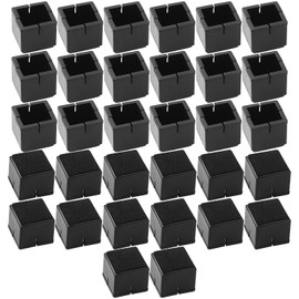 32 Pack Black Chair Leg Caps Square Floor Protectors Rubber Furniture Table Feet Covers with Felt Pads Fit 1-1/8 to 1-3/8 inch, Prevent Scratches, Non-Slip