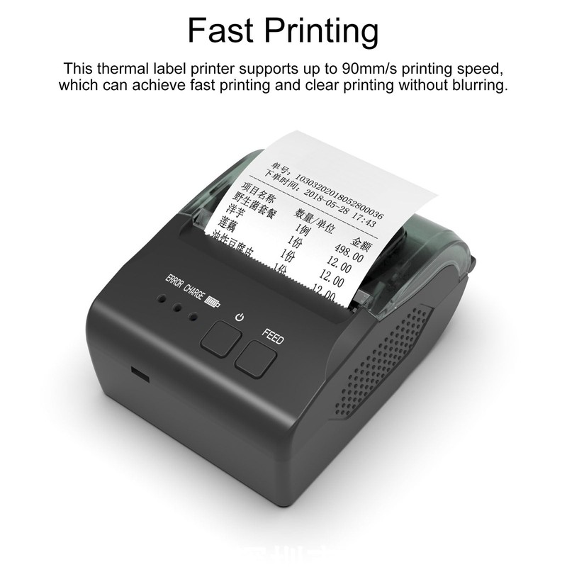 POS Printer, 5810DD 58MM BT Thermal Receipt Printer, 90mm/s High