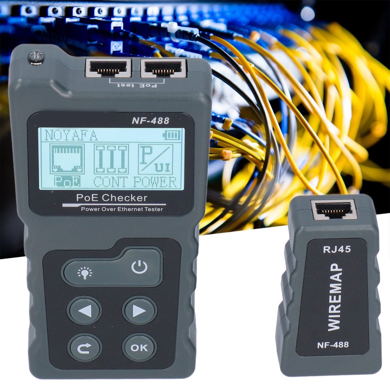 NF‑488 LCD Ethernet POE Tester Automatic Identification POE Detector Checker
