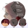 99j Burgundy Deep Wave Lace Front Wigs Human Hair 200