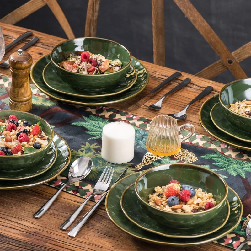 vicrays Ceramic Salad Bowls Set for Kitchen, Serving - 32