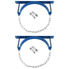 QWORK Steel Wall-Mounted Bracket for Cylinder, 2 Pack Gas Cylinder Bracket with Screws and Safety Chain Supported