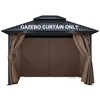 COWVIE 4-Panel 10' x 12' Gazebo Replacement Curtains, Patio Privacy
