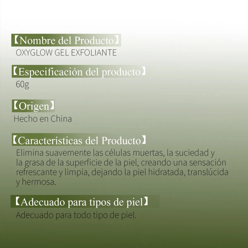 Gel Exfoliante Oxyglow - Elimina Células Muertas En Todo Tipo