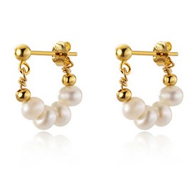 Stocking Stuffers Pearl Hoop Earrings for Women Gold Small Pearl Earrings Pearl Huggie Earrings Pearl Earrings Studs Trendy Jewelry Gifts